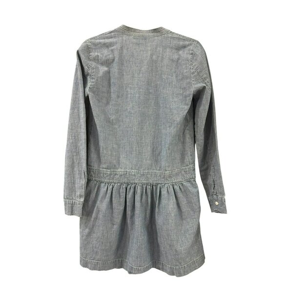 J. Crew Womens Chambray Pintuck Button-Down Drop Waist Dress size 2 Denim Blue - Picture 3 of 4
